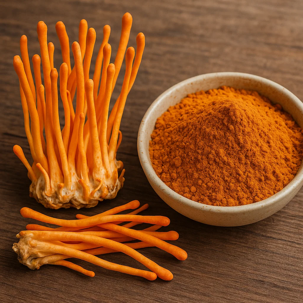 Cordyceps militaris mushrooms and extract powder in the Breathizen formula
