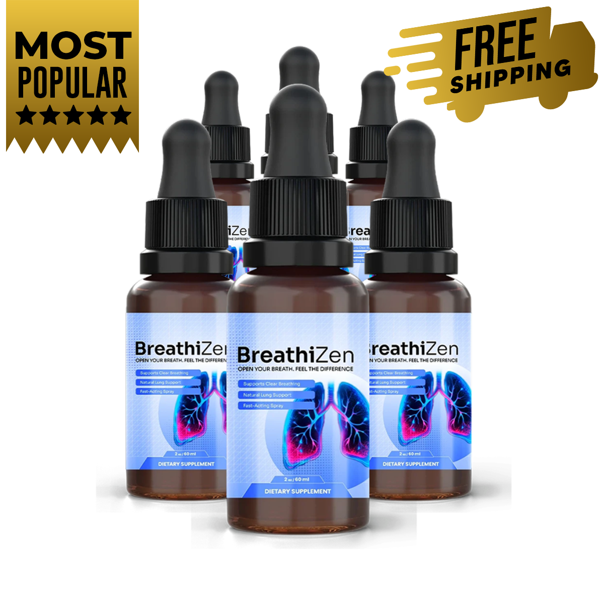 Breathizen six-bottle best-value package with free shipping