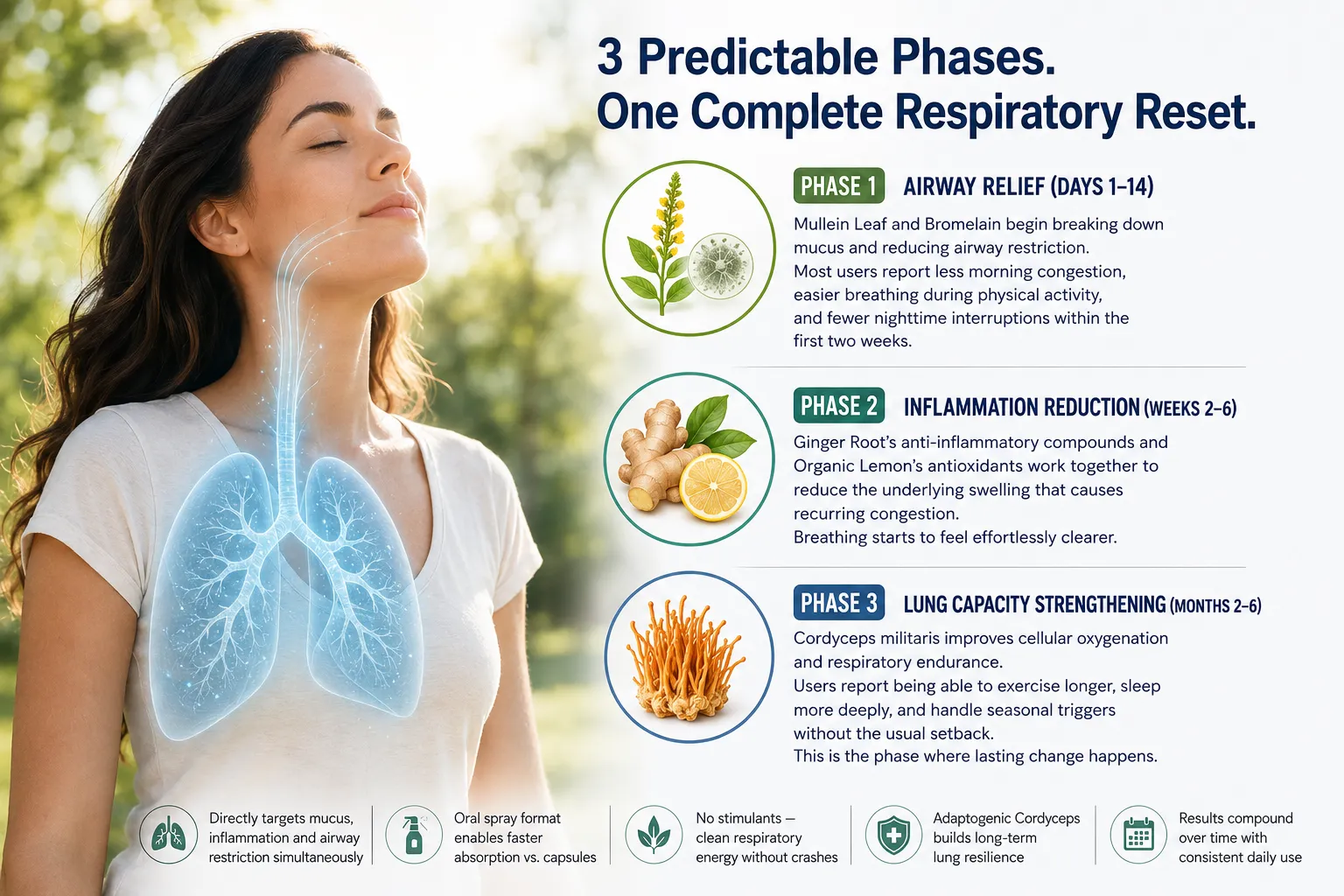 Breathizen three-phase respiratory support process infographic