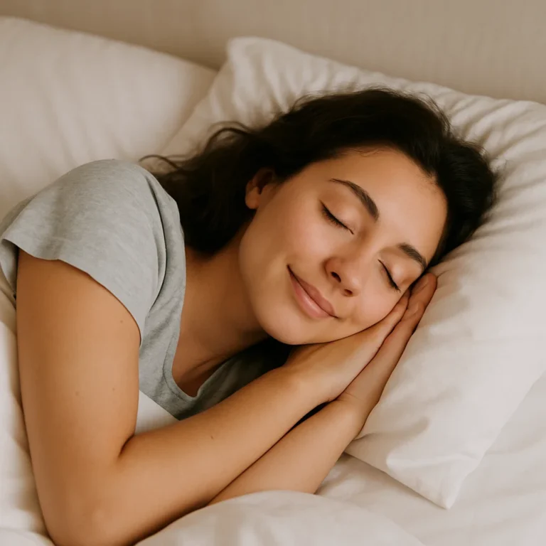 Woman sleeping comfortably through the night